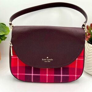 Kate Spade Leila plaid medium flap shoulder. Great condition!